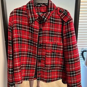 Zara Red Plaid Jacket